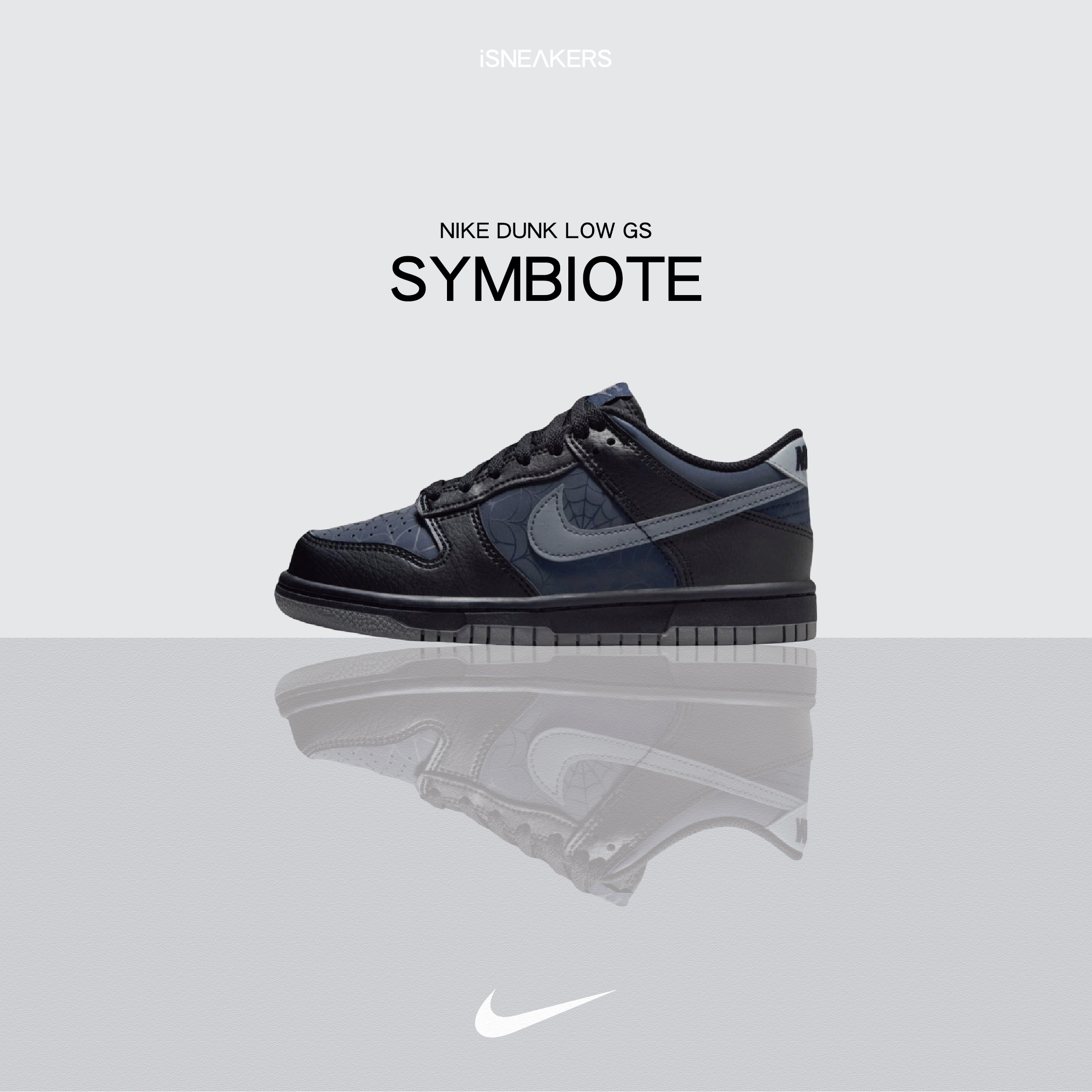 iSNEAKERS｜Nike Dunk Low GS "Symbiote" 黑蜘蛛 HQ3815-001