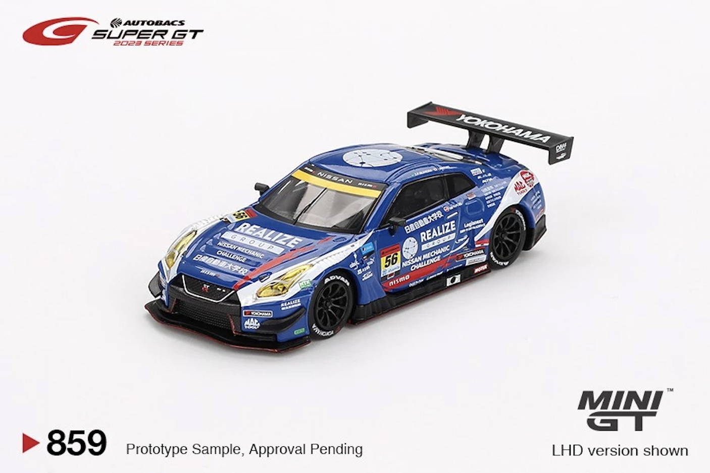 【預訂】Mini GT #859 Nissan GT-R Nismo GT3 #56 " Realize Nismo Mechanic Challenge GT-R" Kondo Racing  2023 Super GT Series / Super GT Blister Packaging