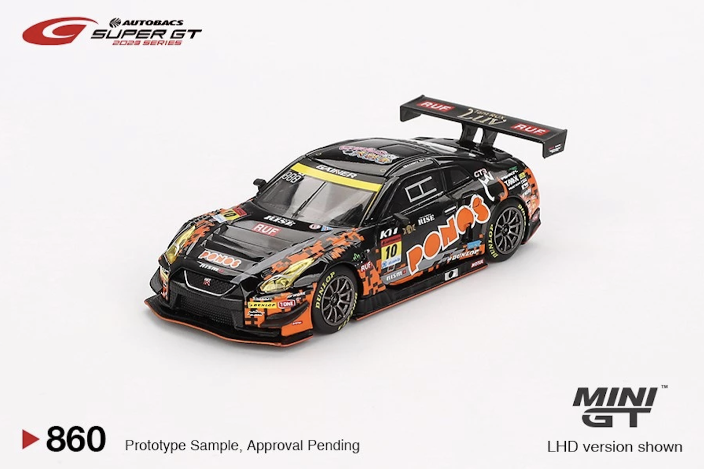 【預訂】Mini GT #860 Nissan GT-R Nismo GT3 #10 "Ponos Gainer GT-R" Gainer 2023 Super GT Series / Super GT Blister Packaging