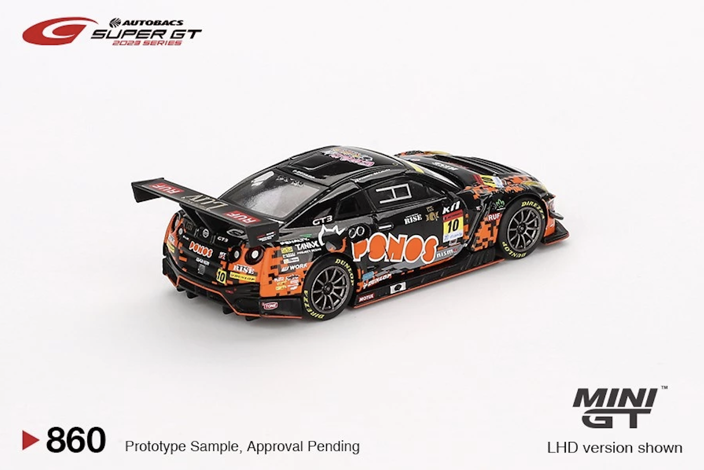 【預訂】Mini GT #860 Nissan GT-R Nismo GT3 #10 "Ponos Gainer GT-R" Gainer 2023 Super GT Series / Super GT Blister Packaging