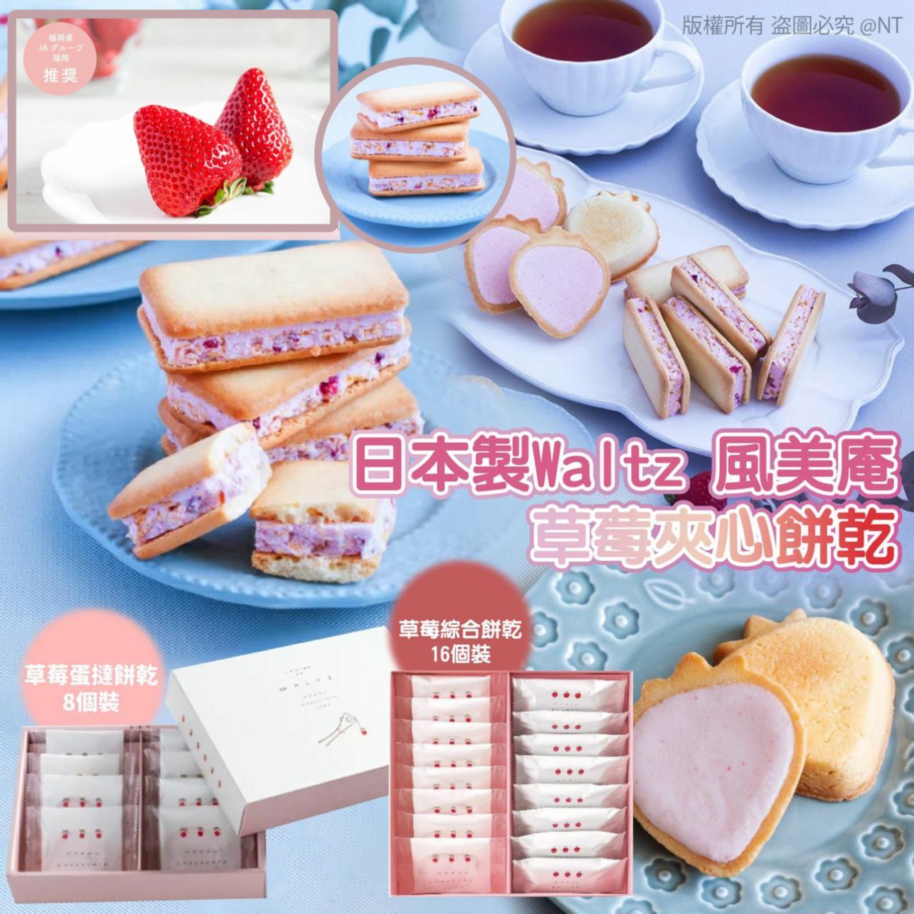 【預訂】A102602 日本 Waltz 風美庵草莓夾心餅盒系列