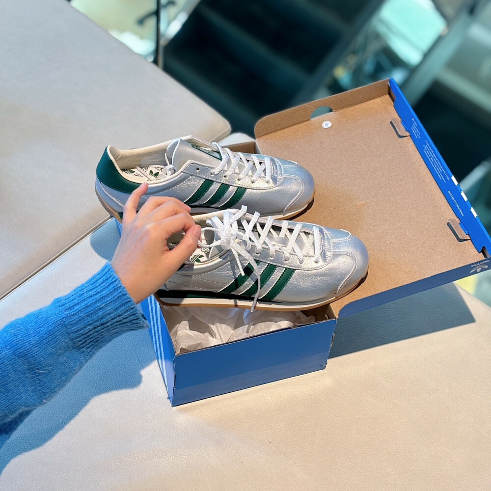Adidas Originals Country OG 白銀綠 銀色 Y2K 復古鞋 IE8412