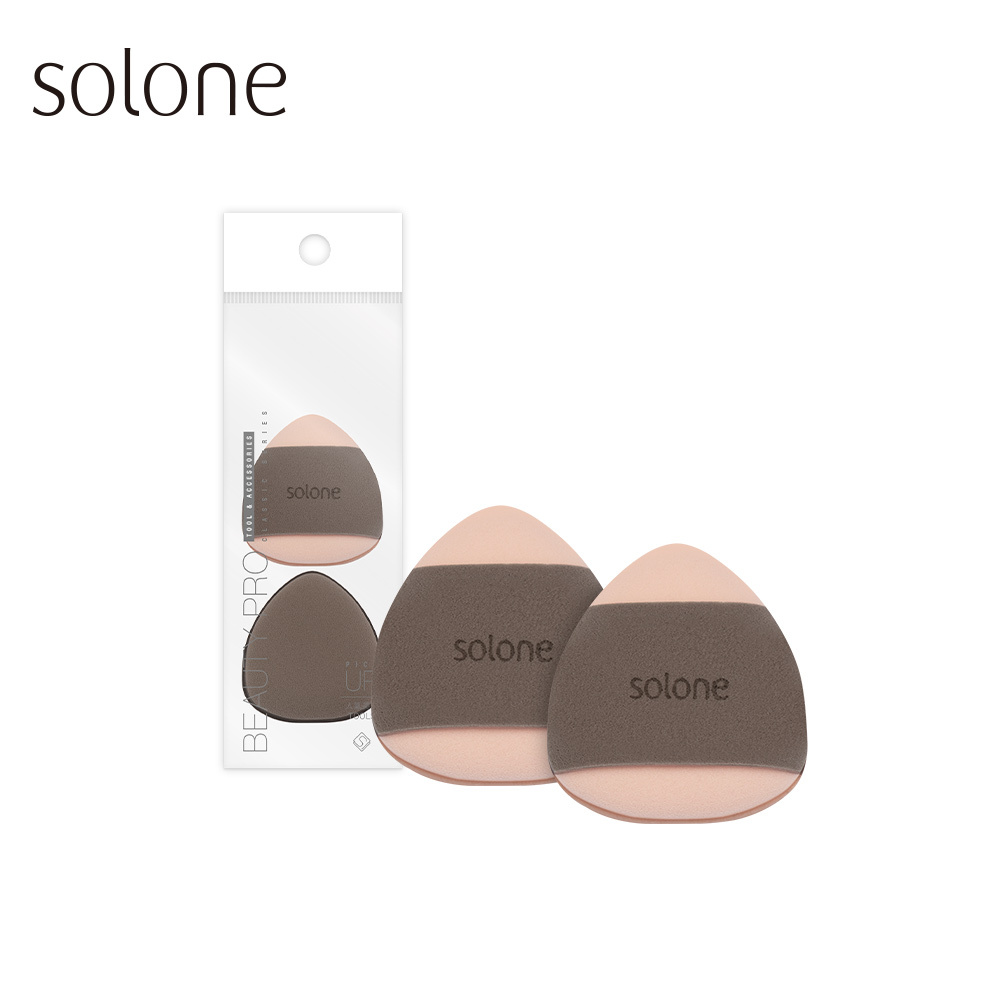 【現貨】【貼合臉部曲線X Q彈！】Solone 彈力雙面舒芙蕾海綿/小飯糰 (2入)