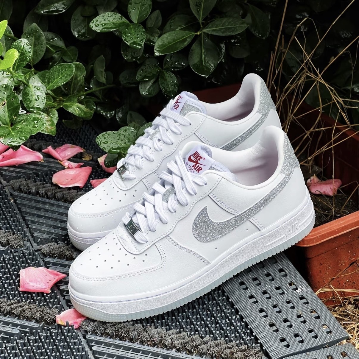 Nike Air Force 1 白銀 銀灰 滿天星 女鞋 低筒休閒鞋