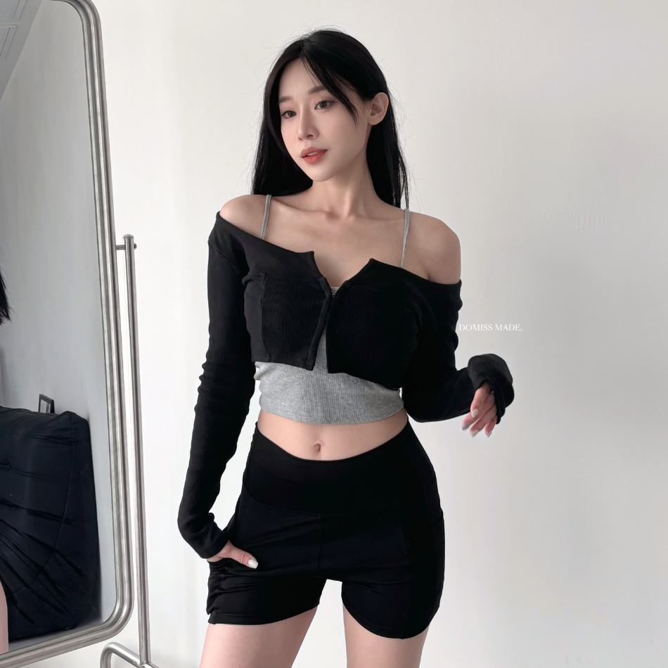 【DOMISS自訂】狠帶感! MIT馬甲外套+背心兩件套裝-2色(現貨)