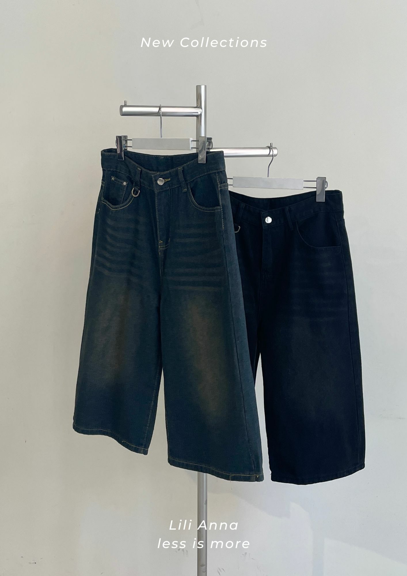 經典不敗復古刷色七分褲 - NN46