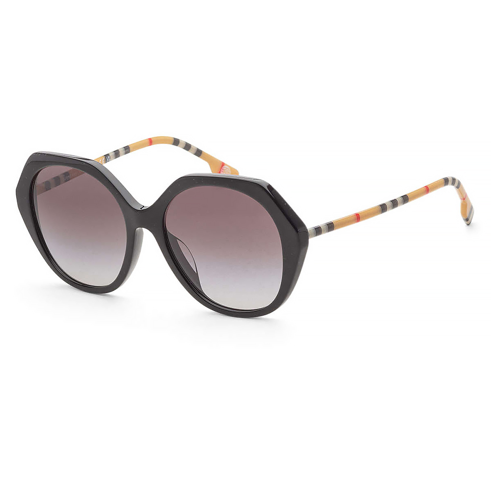 (海外代購)【Burberry】BE4375F-38538G-57 女士黑色不規則太陽眼鏡-下單請先私訊詢問