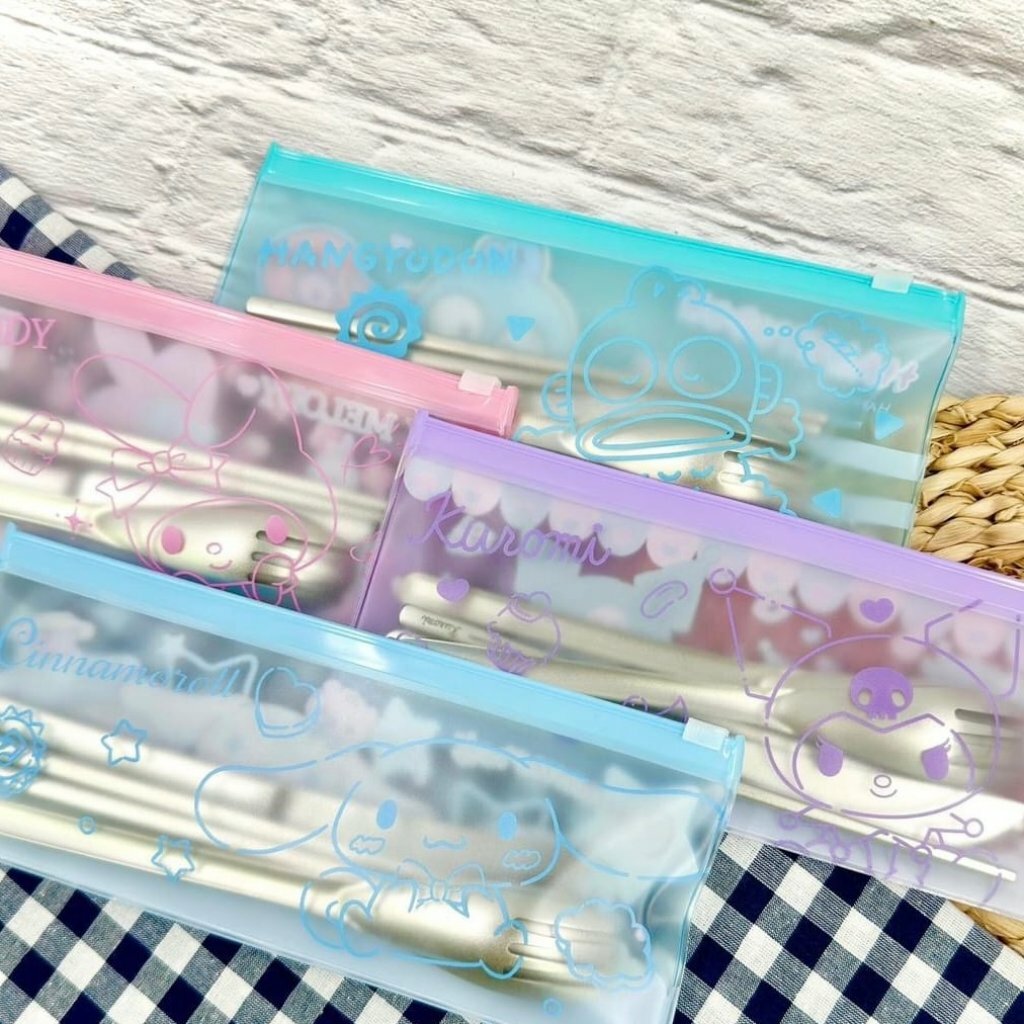 Sanrio 不鏽鋼餐具連收納袋 叉, 匙, 刀及筷子組合