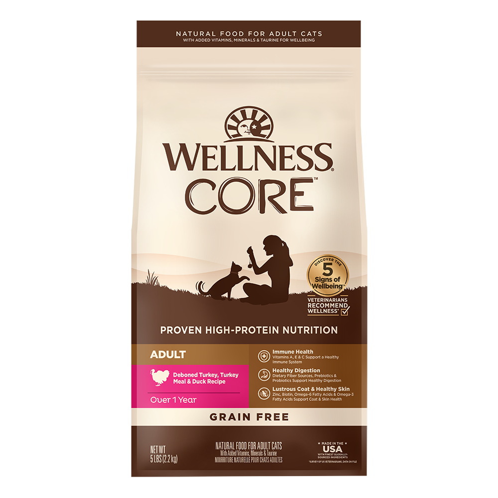 Wellness Core - 無穀物火雞鴨肉配方 Grain Free Adult Turkey, Turkey Meal & Duck Formula 11lbs (新包裝)