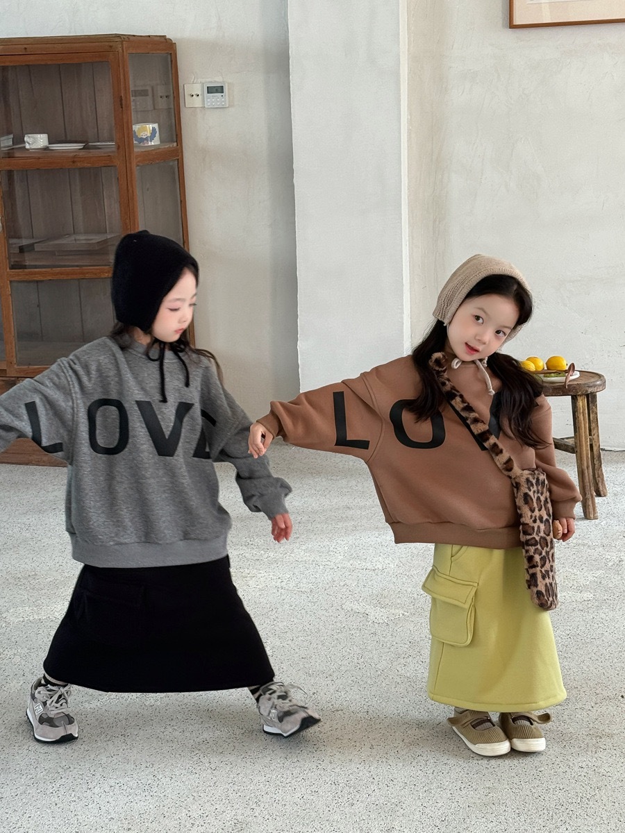 韓版加絨Love寬鬆上衣