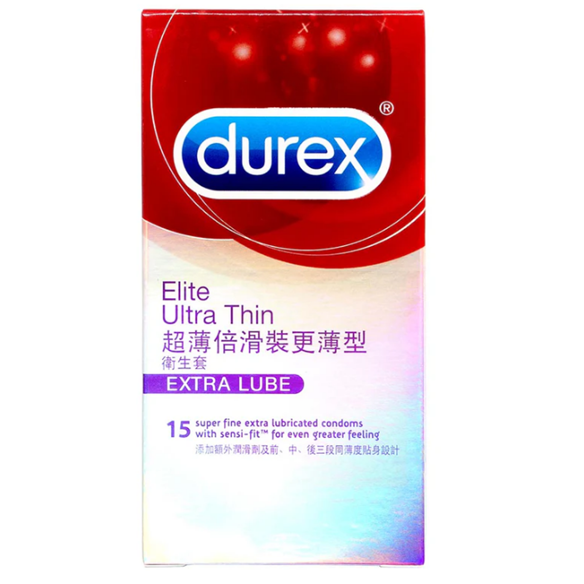 Durex 超薄倍滑裝更薄型 15 片裝 乳膠安全套（平行進口）（Exp.06.2025）(4892025990819)