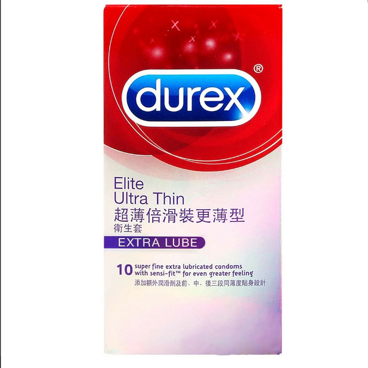 Durex 杜蕾斯 超薄倍滑裝更薄型 10 片裝 乳膠安全套 (新舊包裝隨機發送)（平行進口）（Exp.04.2025）(5052197016116)