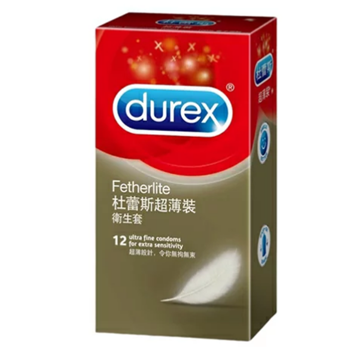 杜蕾斯超薄裝12片安全套金色羽毛衛生套(避孕套) （平行進口）(Exp.08.2025） (8850163100107)