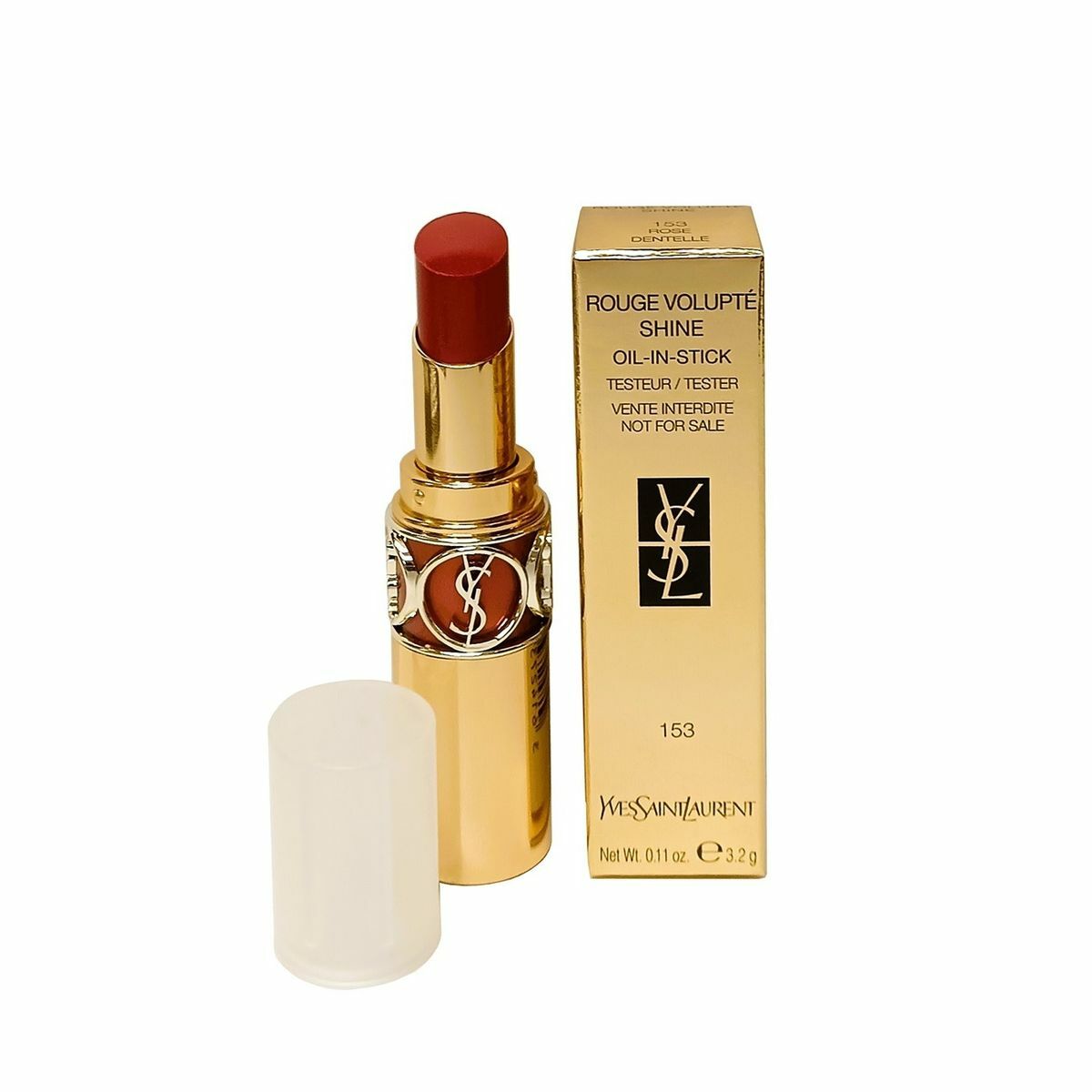 聖羅蘭 迷魅亮彩唇膏 #153 Rose Dentelle 3.2g (平行進口) 膠蓋精簡裝  (3614273456814)