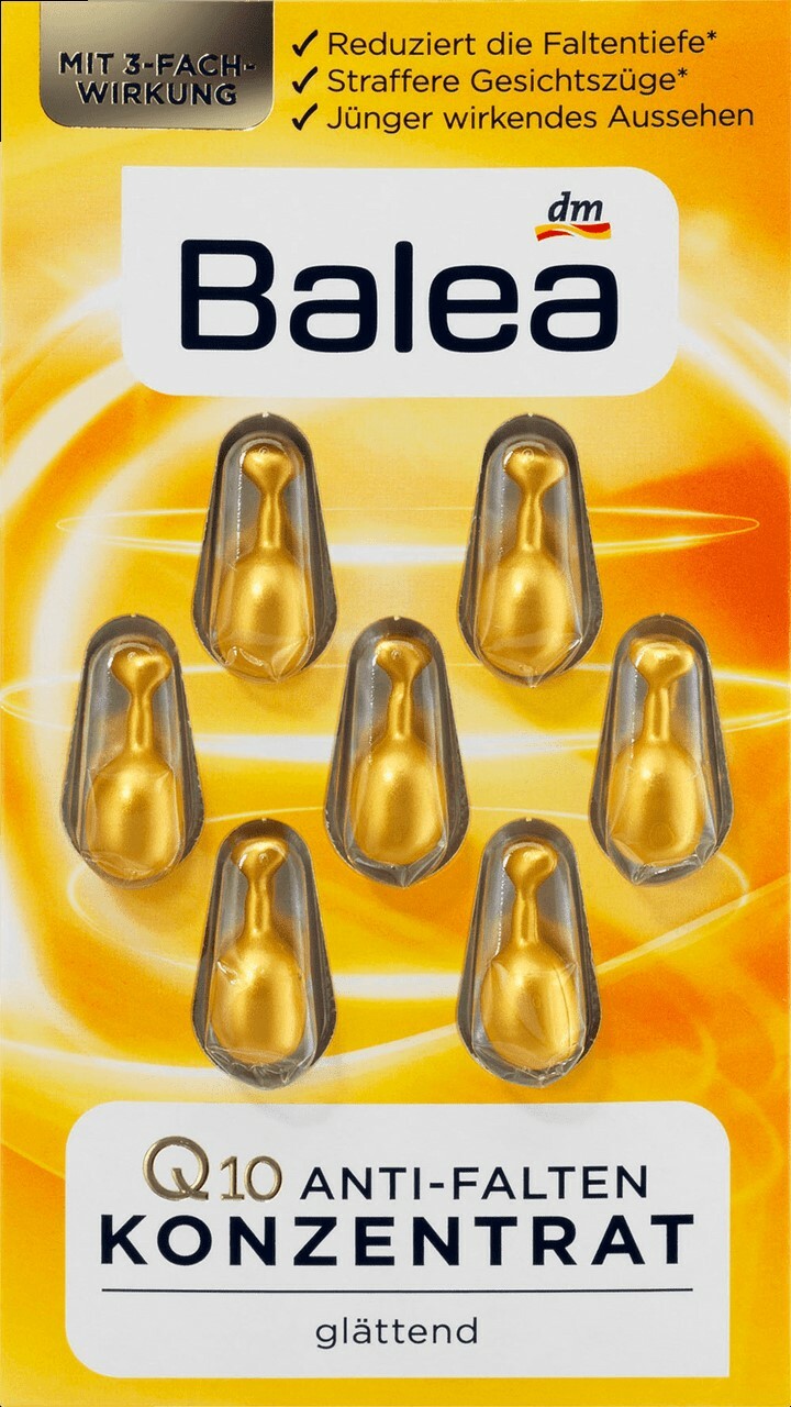 Balea Q10緊致提拉抗皺細紋精華膠囊7粒 -黃 （平行進口） (4010355585547)
