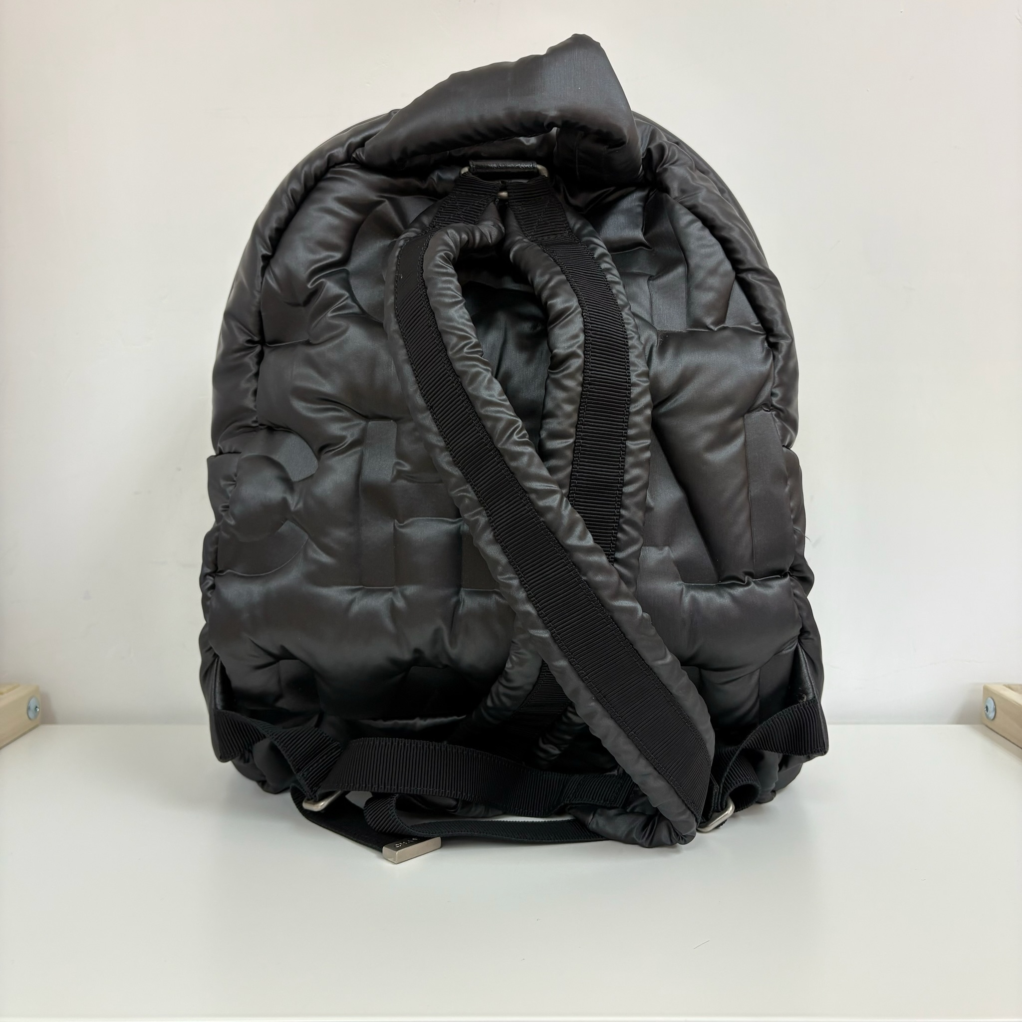 Chanel Doudoune Backpack Bag - Black / Shw