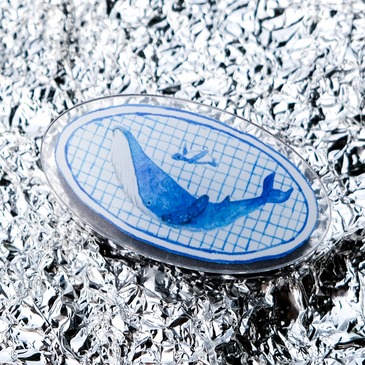 一氏夫婦 Escouple｜壓克力磁鐵夾｜藍鯨