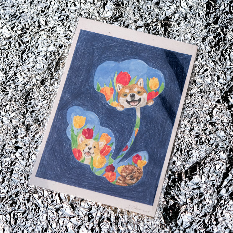 一氏夫婦 Escouple｜明信片｜花花世界｜狗狗一家