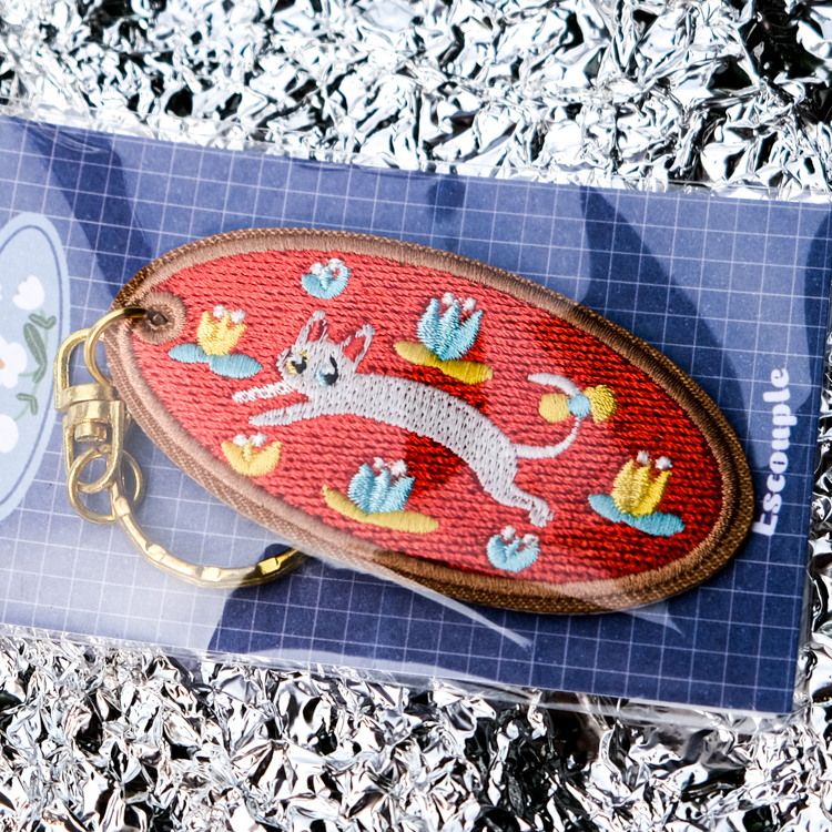 一氏夫婦 Escouple｜刺繡鑰匙圈｜貓