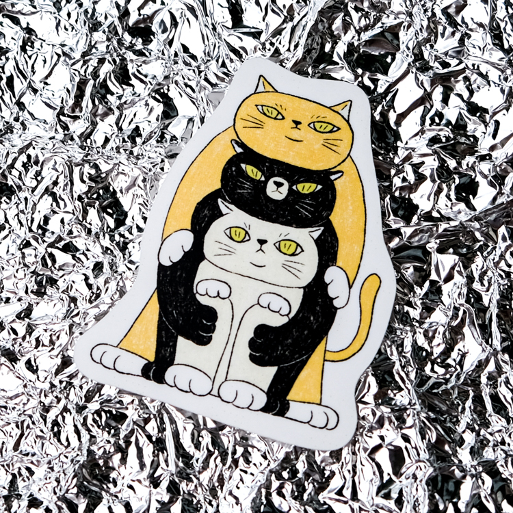 鳥控 bird cone｜防水貼紙｜貓咪三兄弟