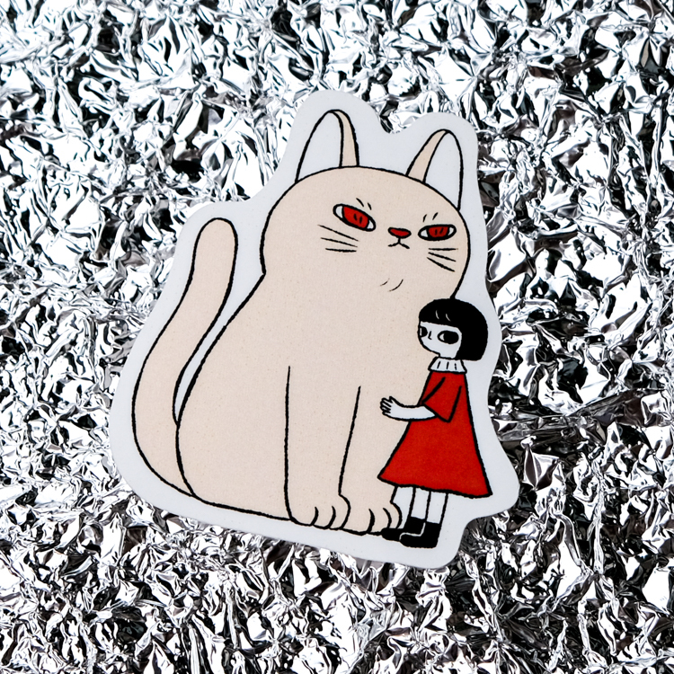 鳥控 bird cone｜單張貼紙｜貓與女孩