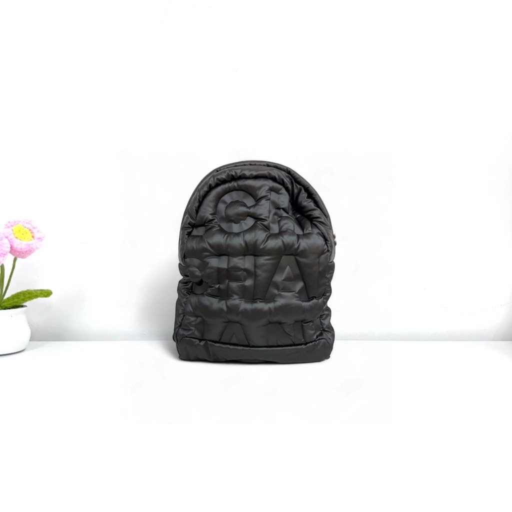 Chanel Doudoune Backpack Bag - Black / Shw