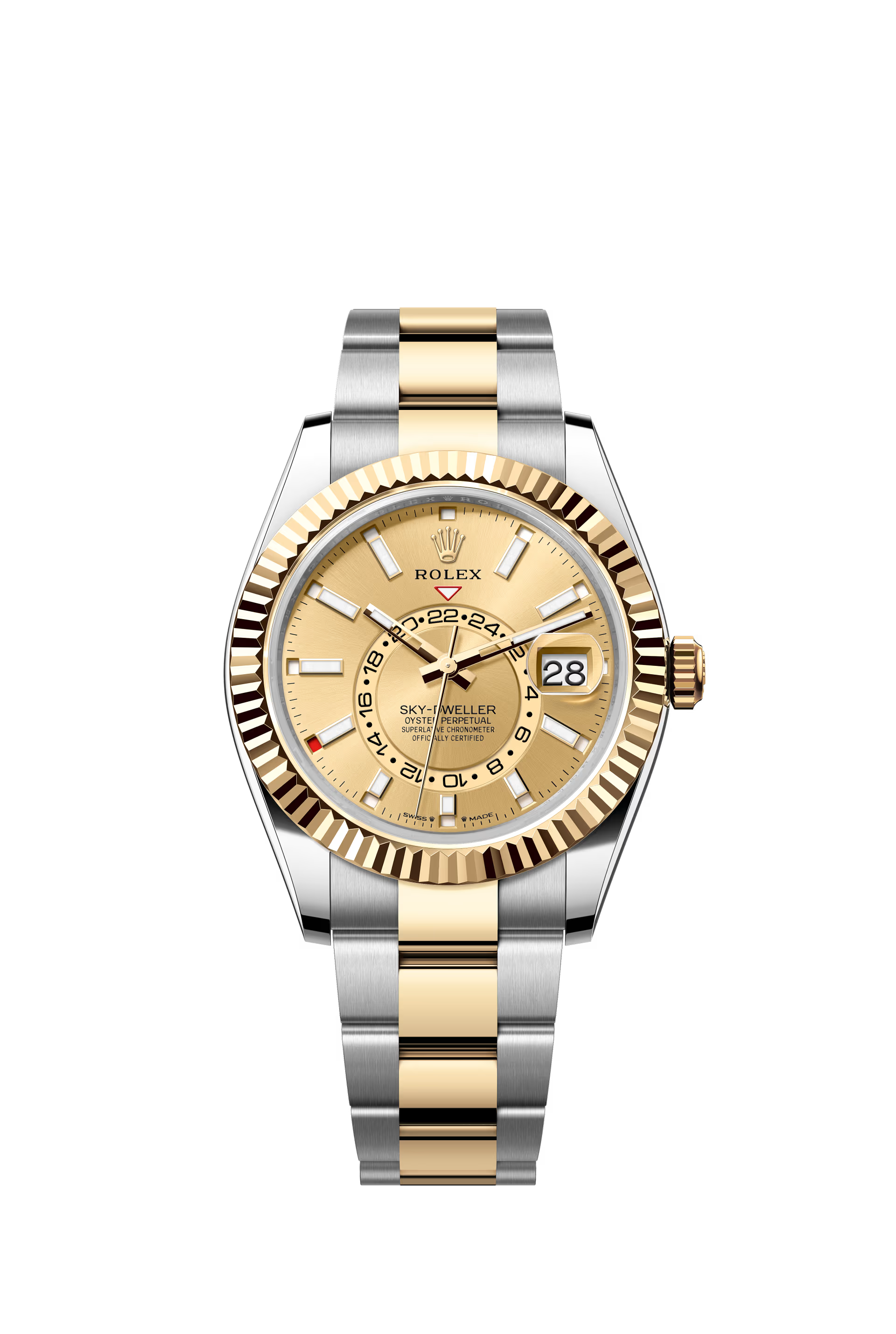 BRAND NEW ROLEX 336933 SKY-DWELLER CHAMP DIAL YELLOW GOLD OYSTERSTEEL OYSTER 42 MM