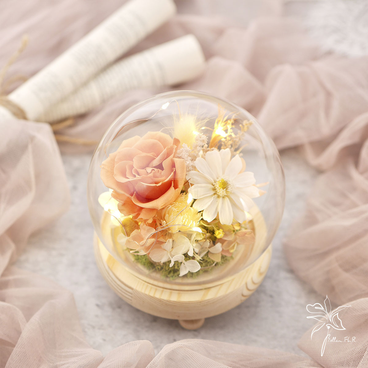 【琥珀流光】圓球玻璃花盅-小