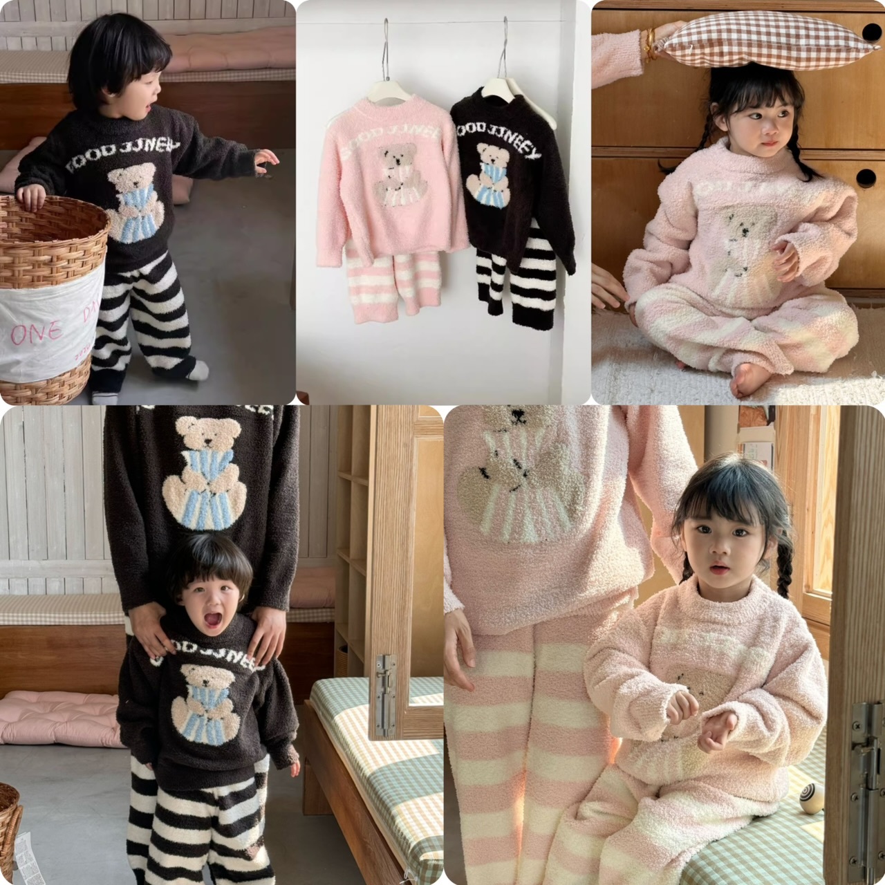 短絨親子款保暖小熊家居服-2401767