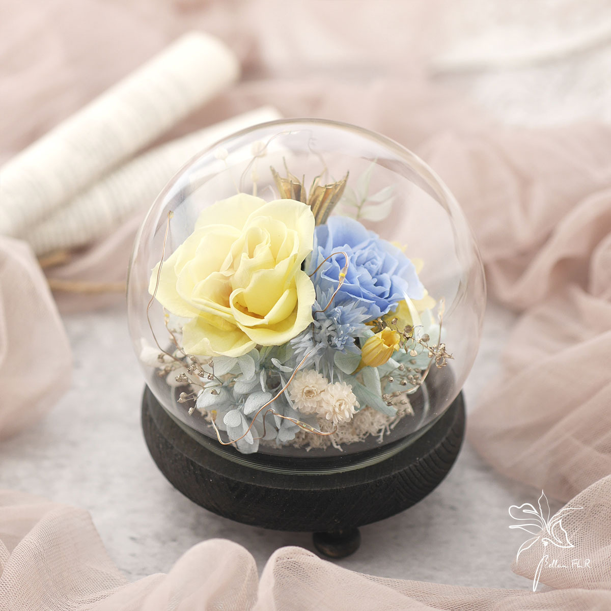 【仙度瑞拉的奇遇】圓球玻璃花盅-小