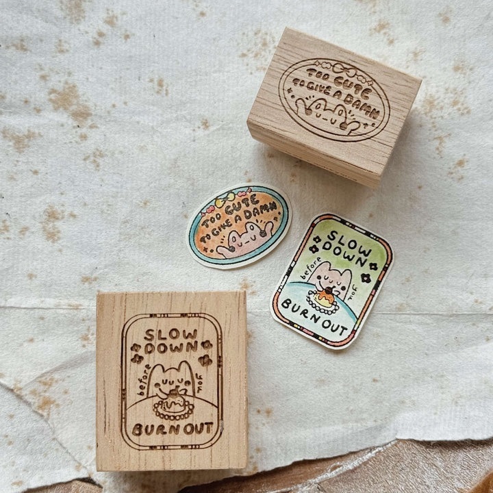 SOM  x Yiqing Gan a self-care reminder 系列櫸木印章