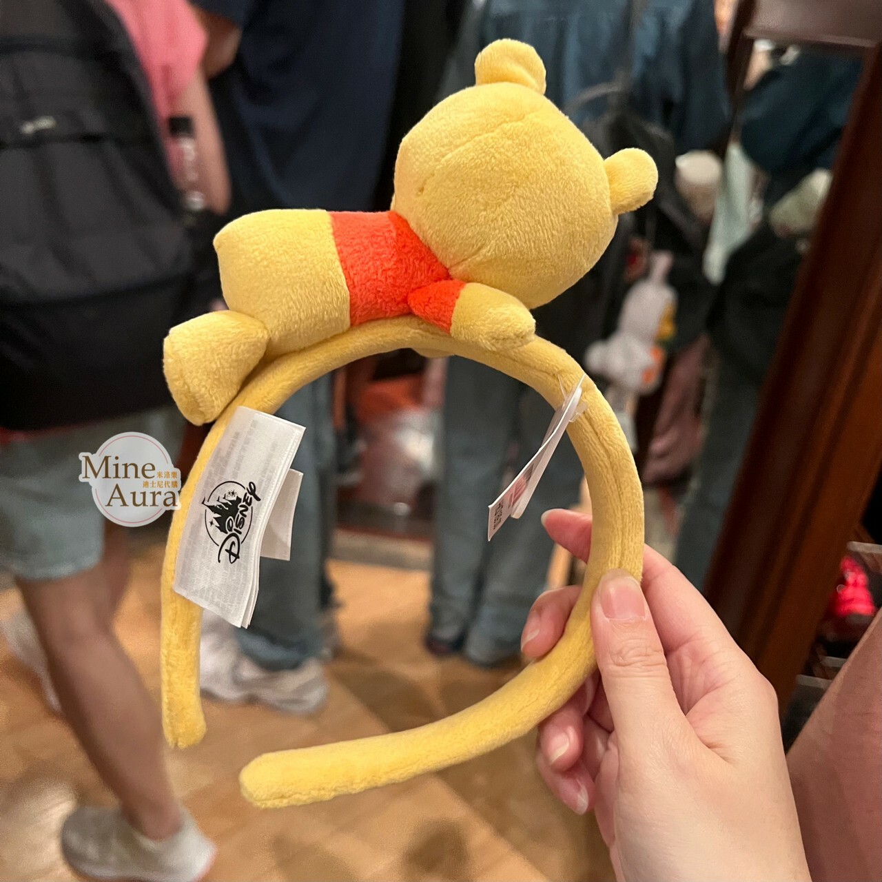 (限時特價) 小熊維尼 Winnie the Pooh 絨毛趴趴睡顏 造型 髮圈 髮箍 -上海迪士尼樂園