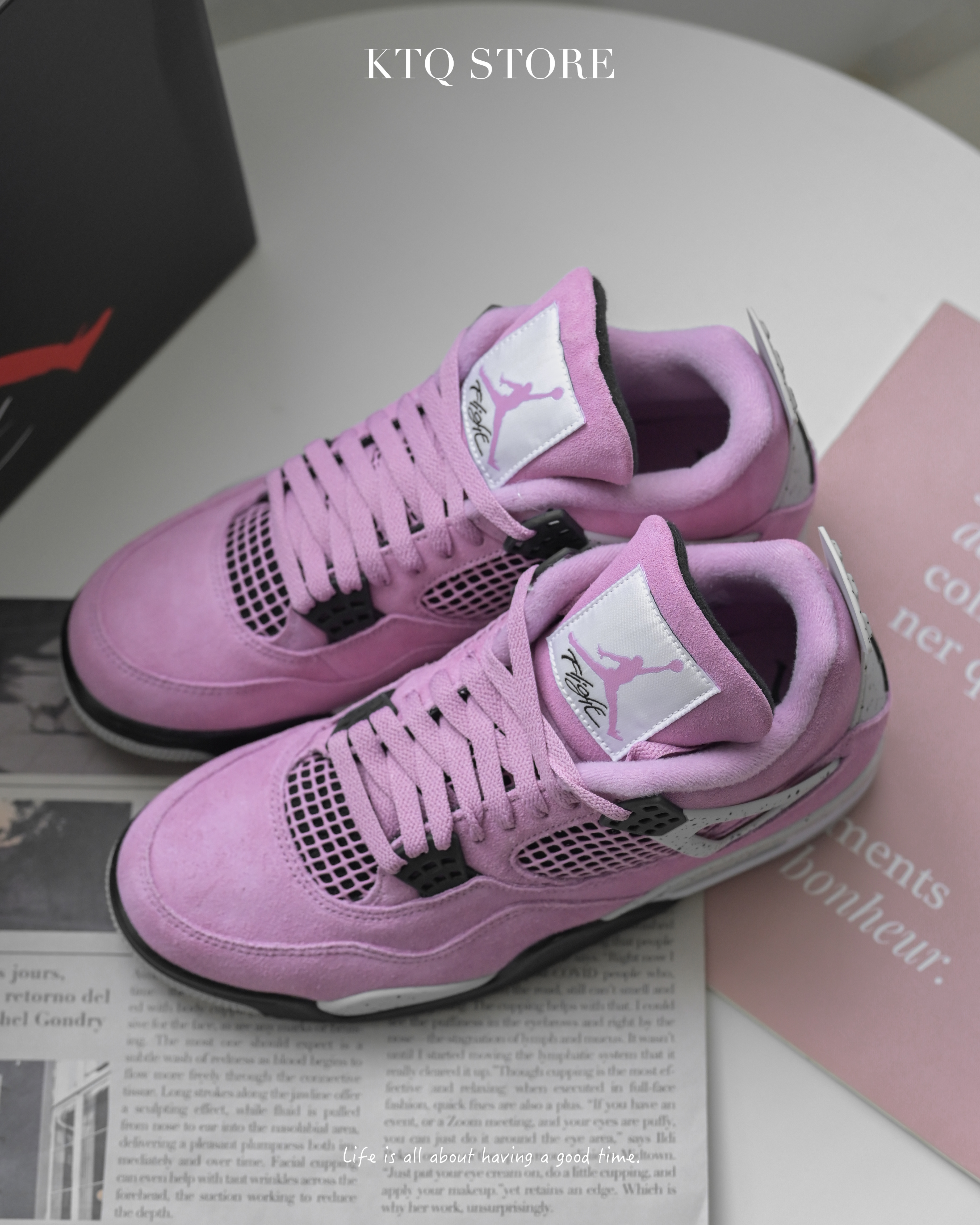 KTQ STORE ‧ Air Jordan 4 Retro WMNS "Orchid" 蘭花粉 AQ9129-501