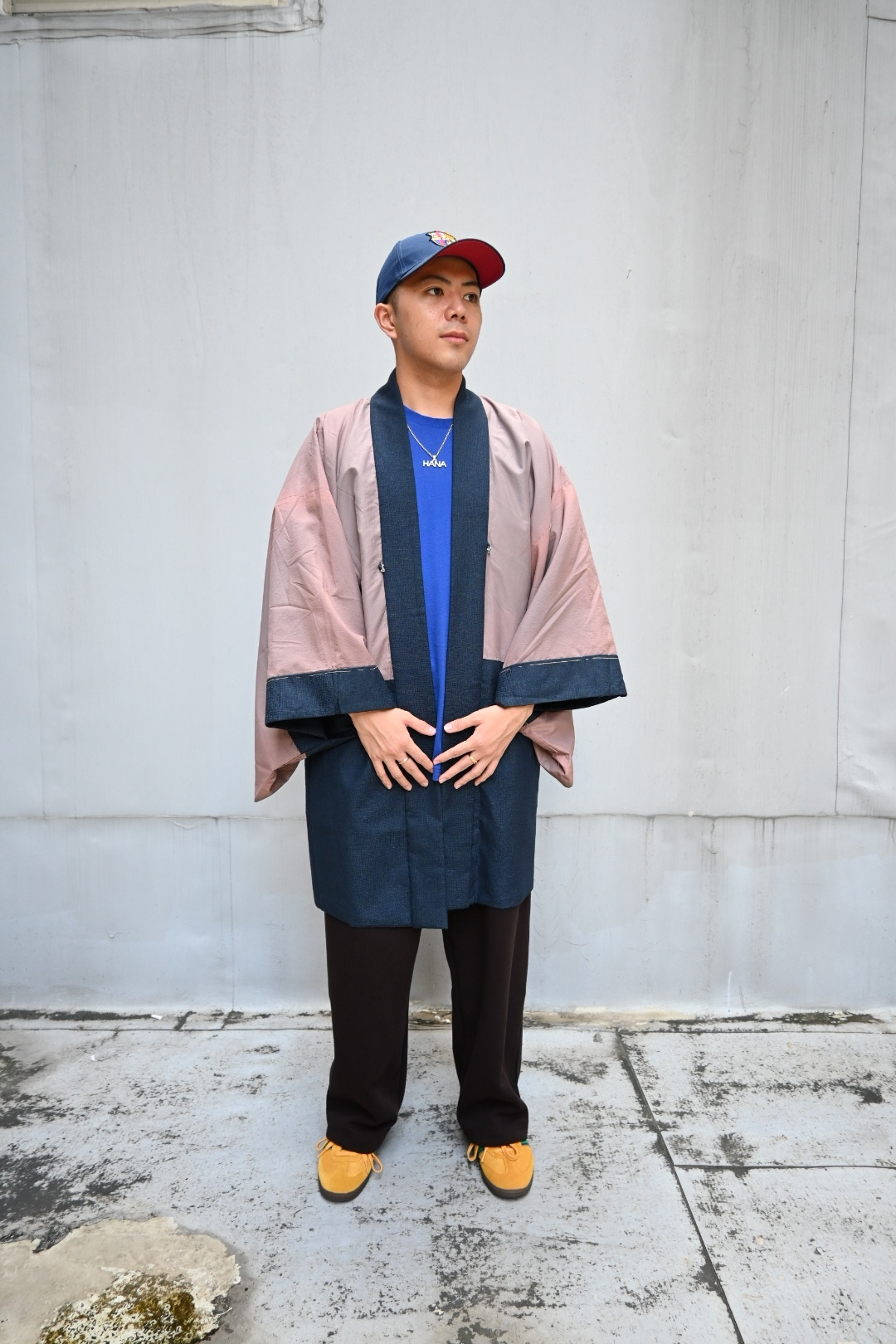 Vintage Japan Haori Jacket * wooden boat print