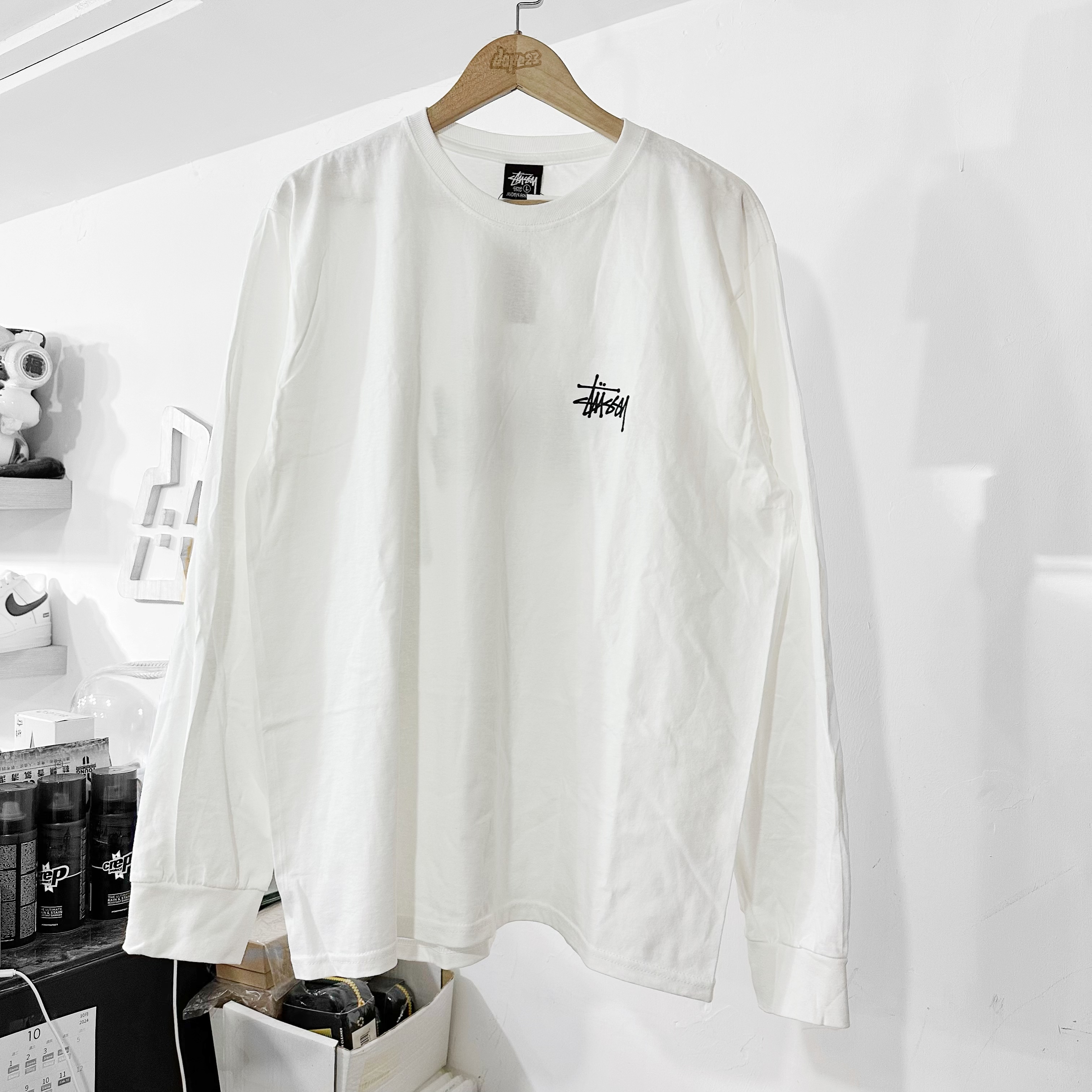 STUSSY BASIC STÜSSY LS LONG SlEEVE TEE WHITE