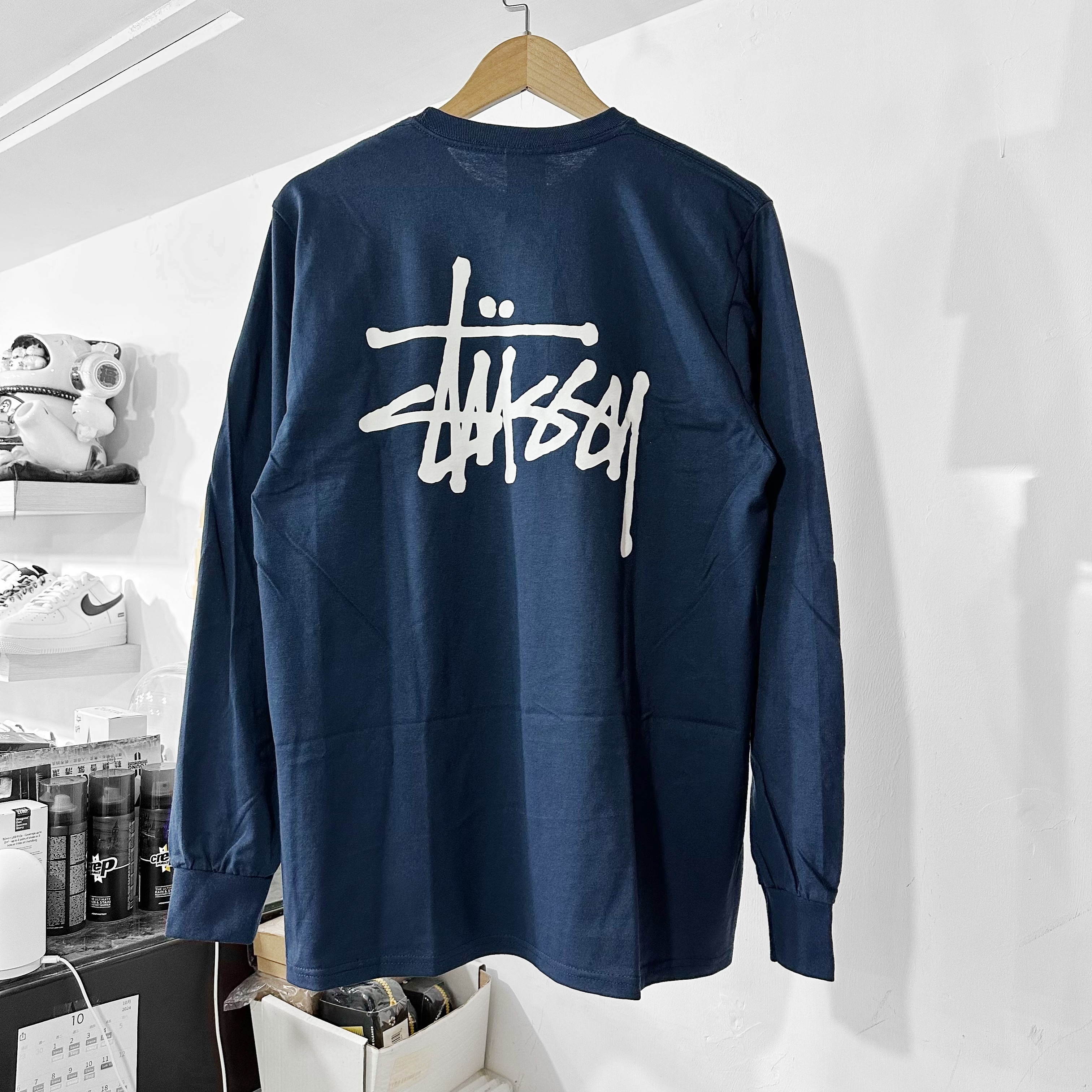 STUSSY BASIC STÜSSY LS Long Sleeve TEE NAVY