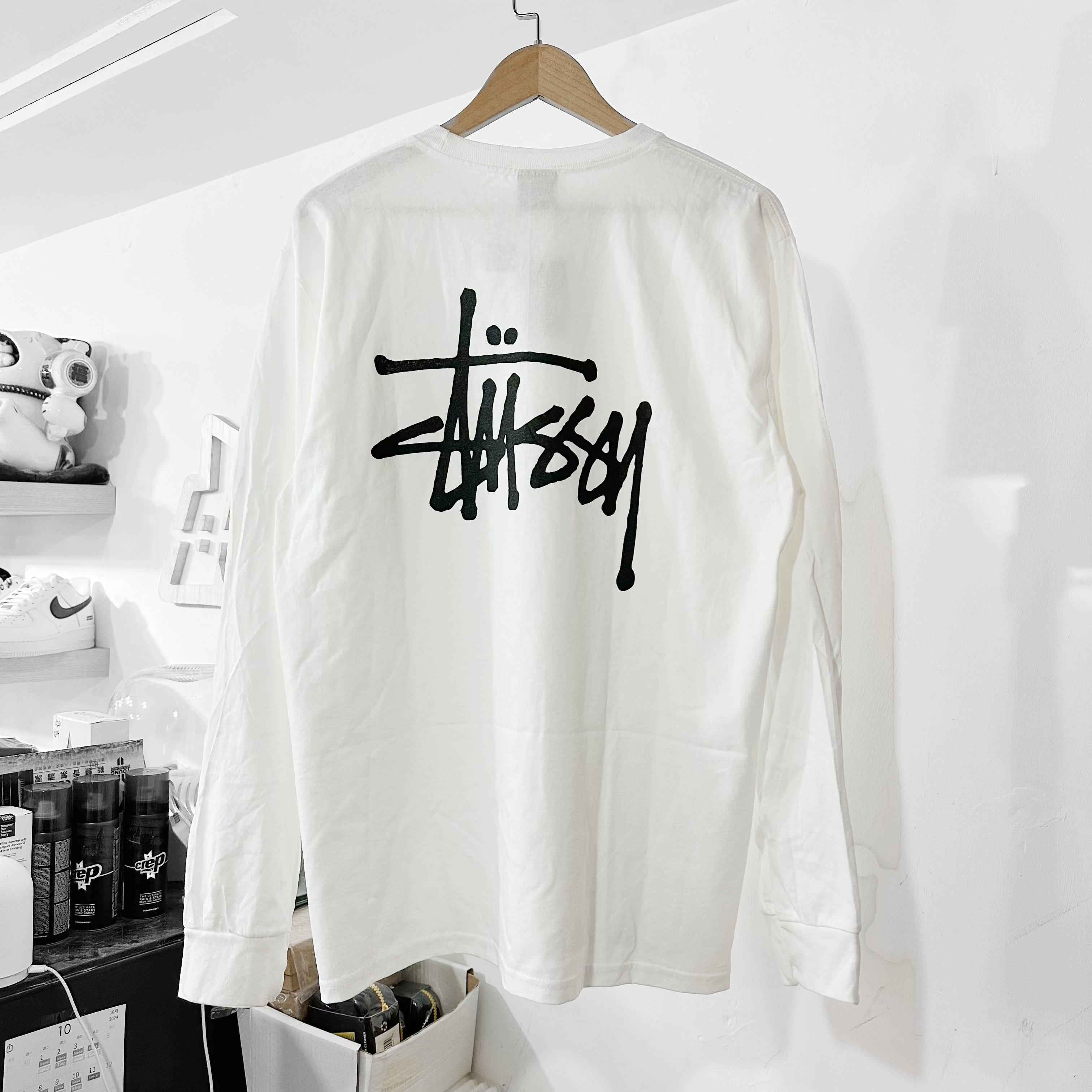 STUSSY BASIC STÜSSY LS TEE WHITE