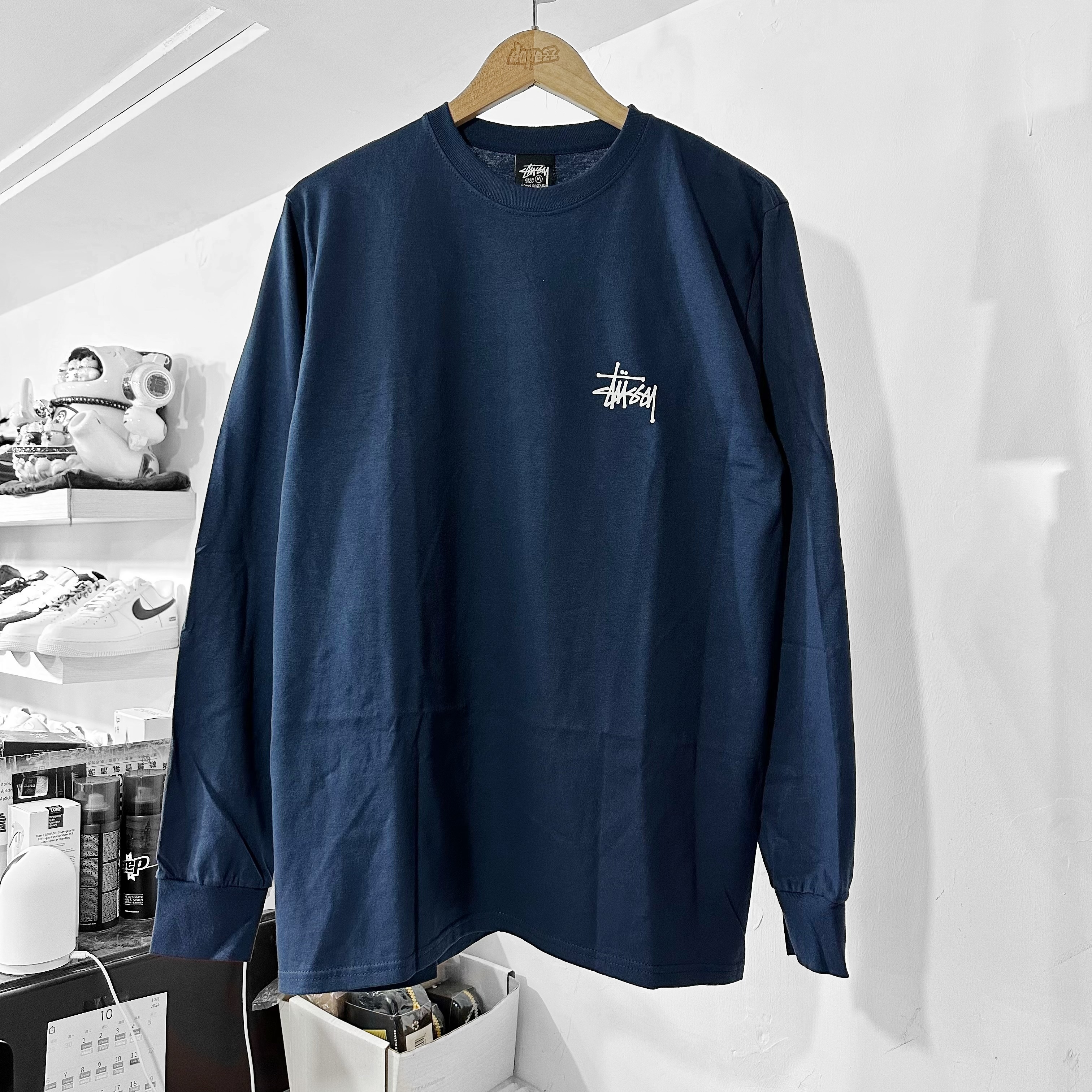 STUSSY BASIC STÜSSY LS Long Sleeve TEE NAVY