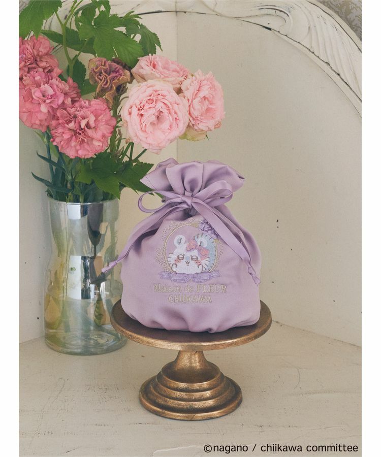 Maison de FLEUR / Maison de FLEUR 【受注生産】ハチワレ 刺繍巾着