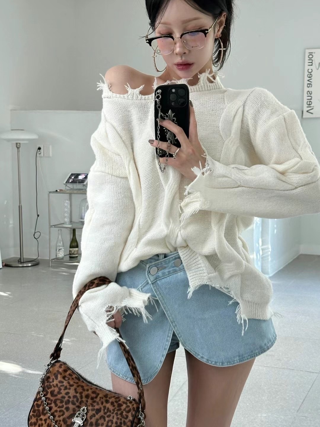 花苞牛仔短褲裙