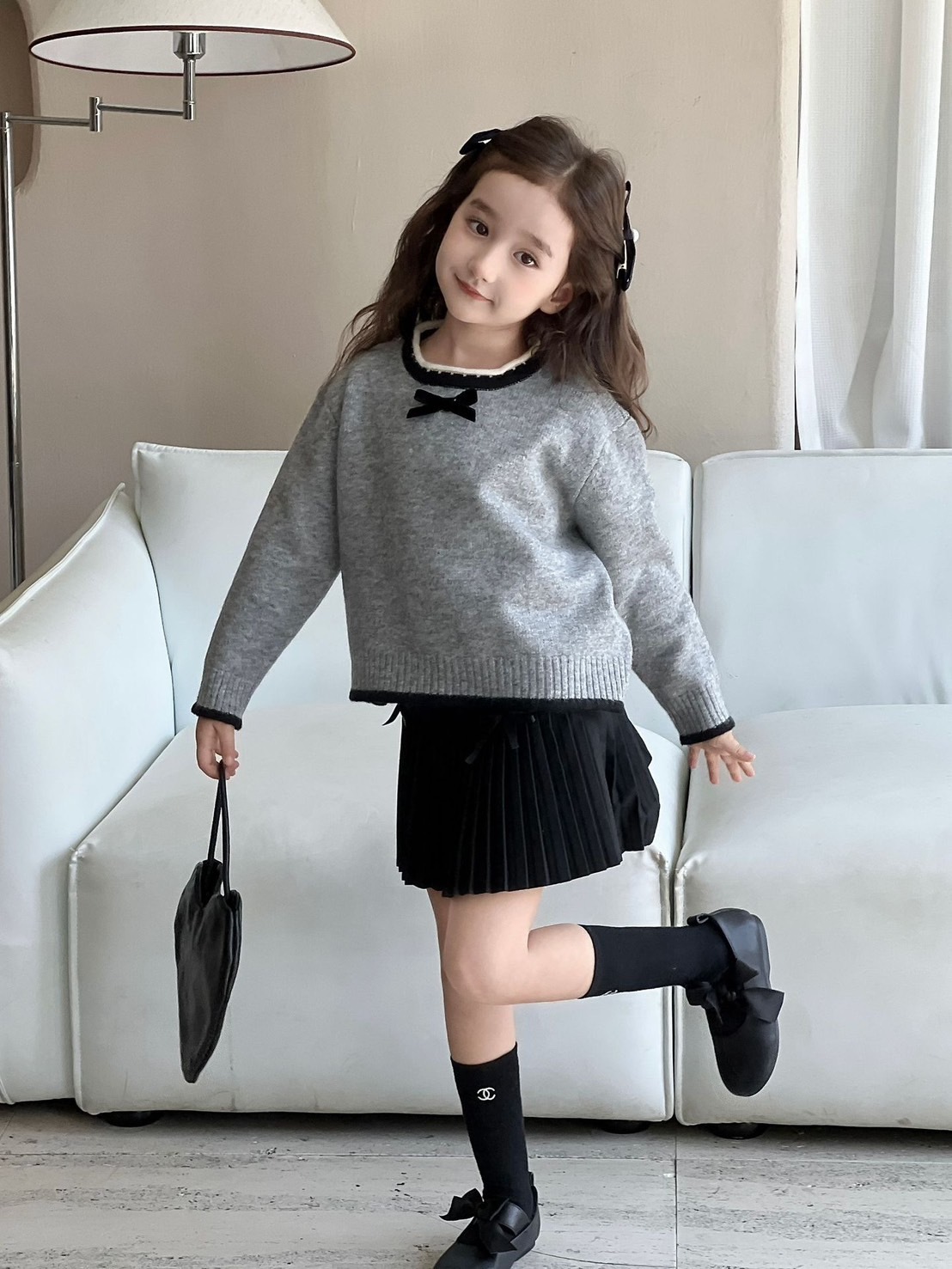 甜美軟糯蝴蝶結毛衣