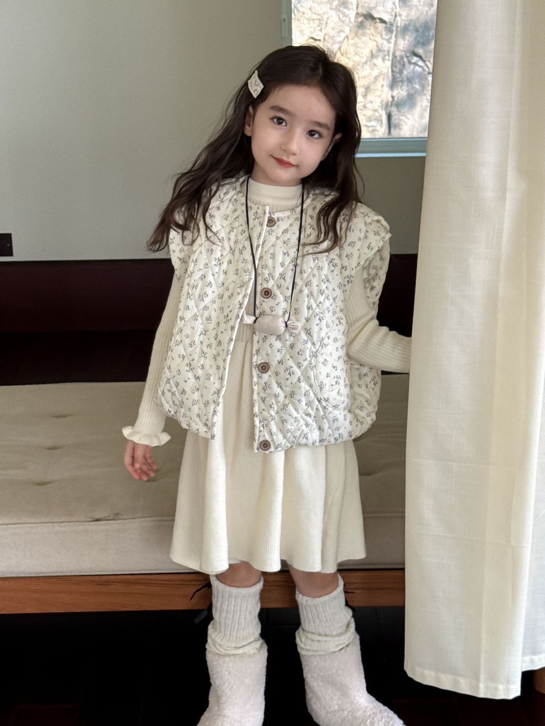 清新碎花加厚背心