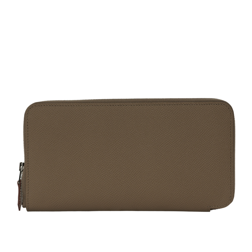 【Hermès】Epsom 皮革自由之城圖案絲巾ㄇ型長夾