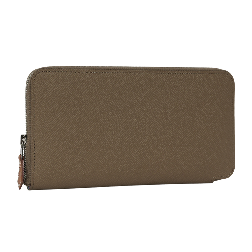 【Hermès】Epsom 皮革自由之城圖案絲巾ㄇ型長夾