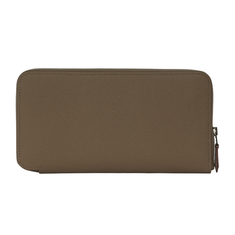 【HERMES】Epsom 皮革自由之城圖案絲巾ㄇ型長夾(大象灰)H084387CKAH