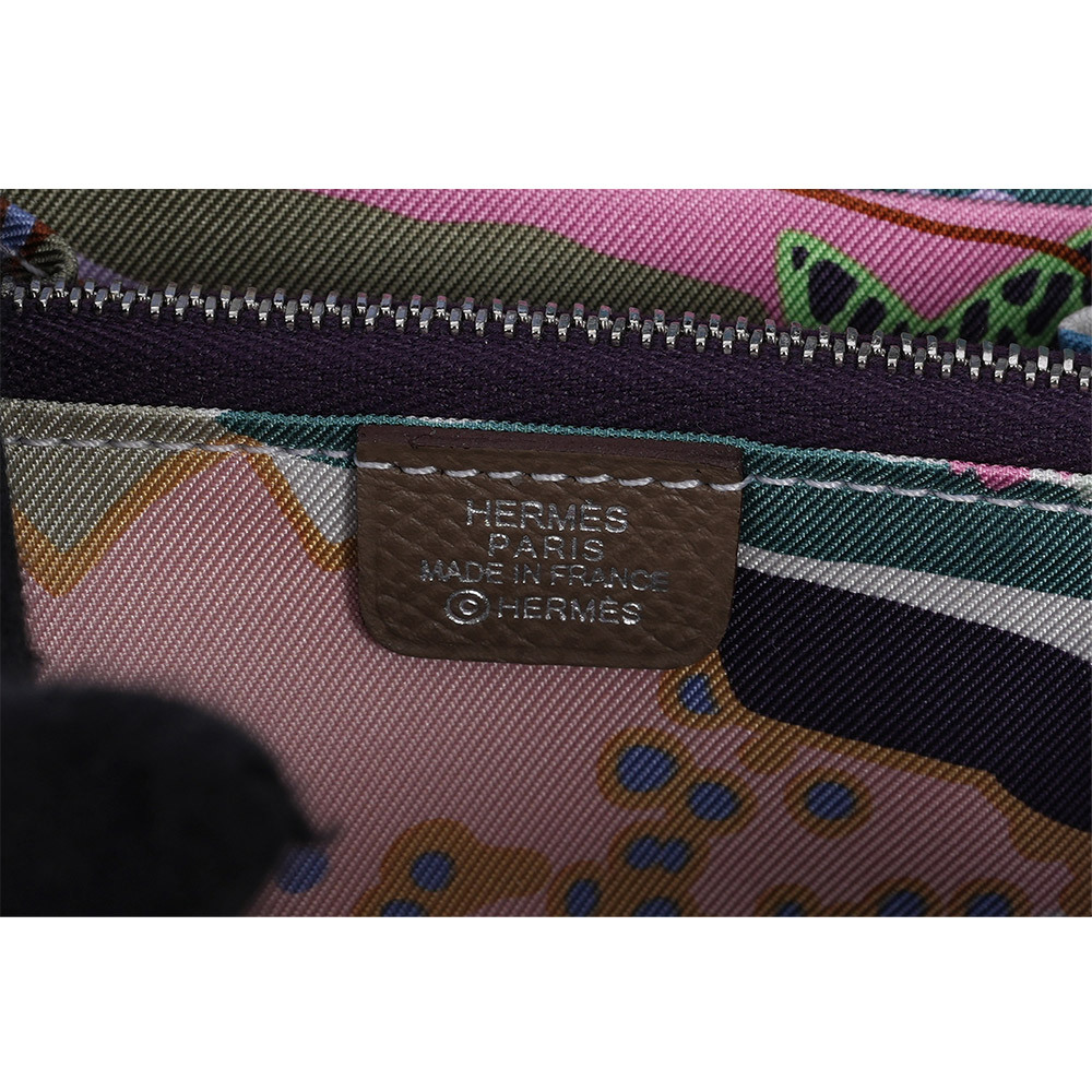 【HERMES】EPSOM皮 絲巾內裡ㄇ型拉鏈短夾(大象灰)H084266CKAI