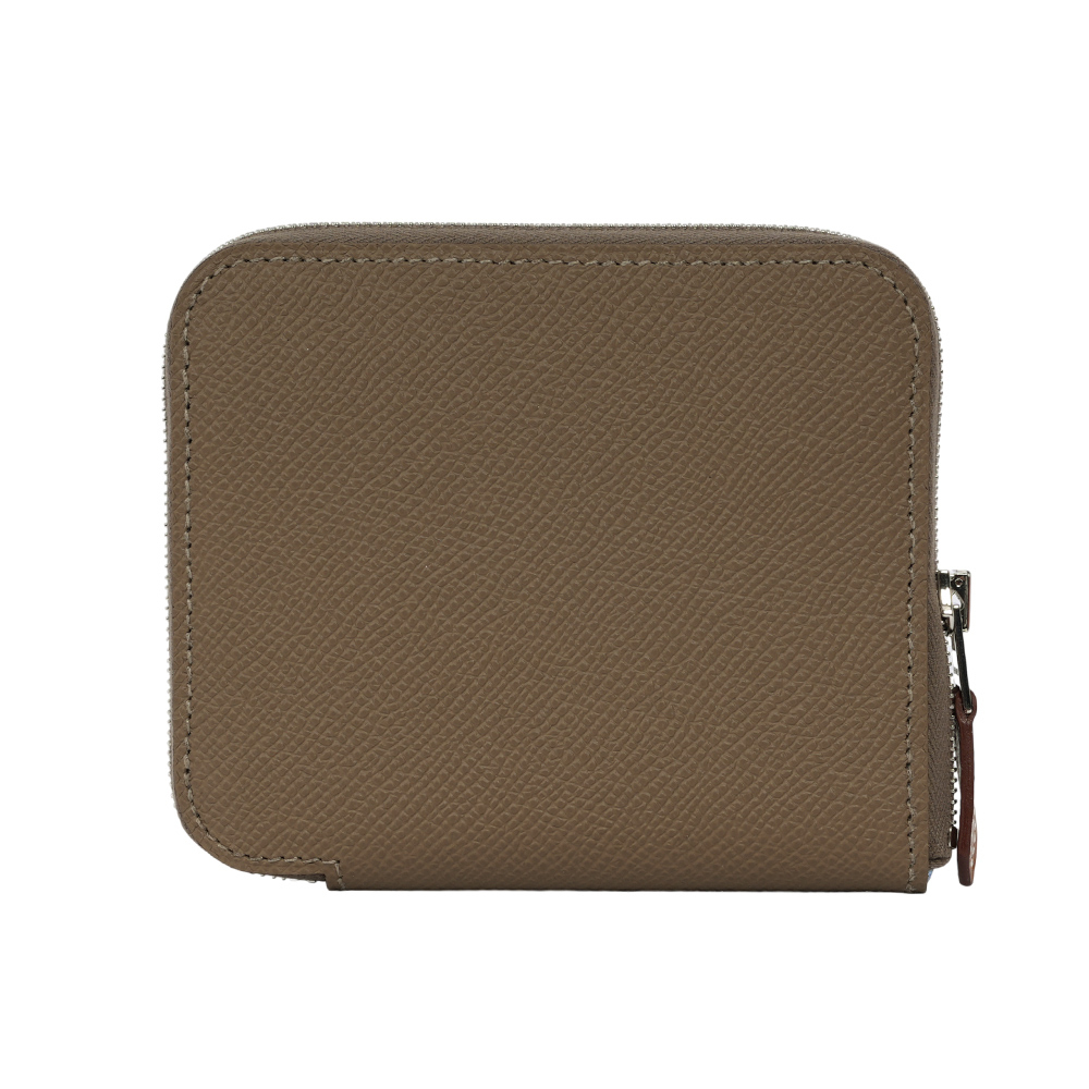 【HERMES】EPSOM皮 絲巾內裡ㄇ型拉鏈短夾(大象灰)H084266CKAI