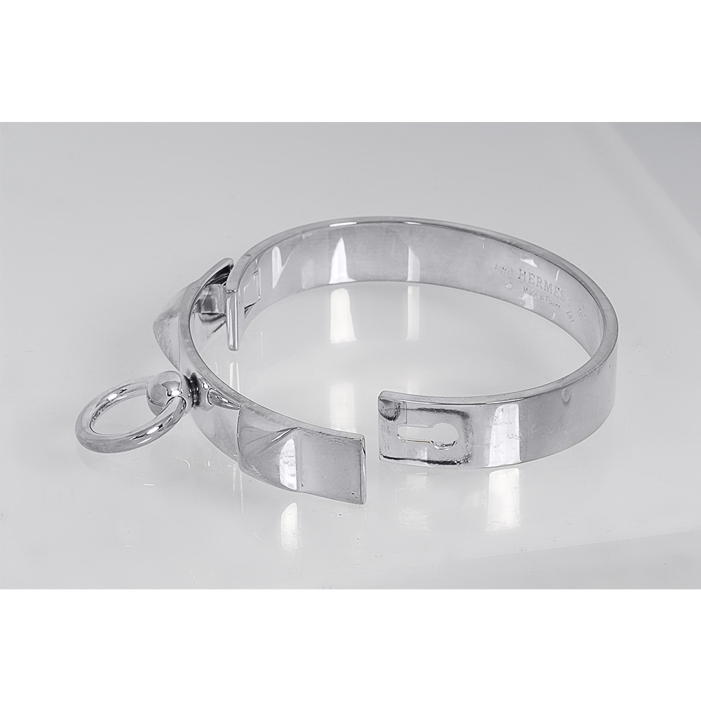 【HERMES】CCollier De Chien CDC 鉚釘手環 (S)(銀色)H115424B 00SH