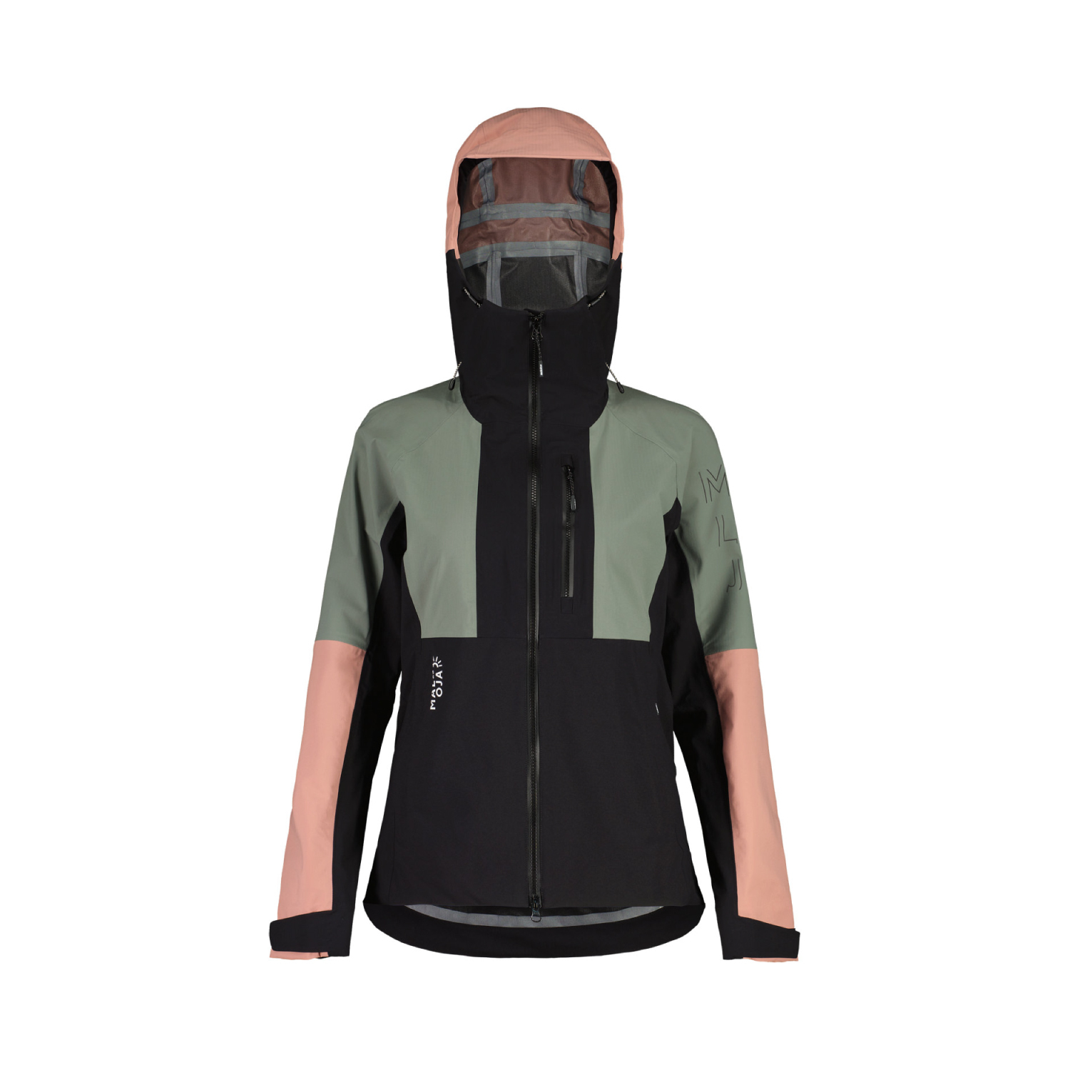 【MALOJA】女3L防水防風連帽外套 / 24MA38106 - [綠黑拚、粉綠拚]