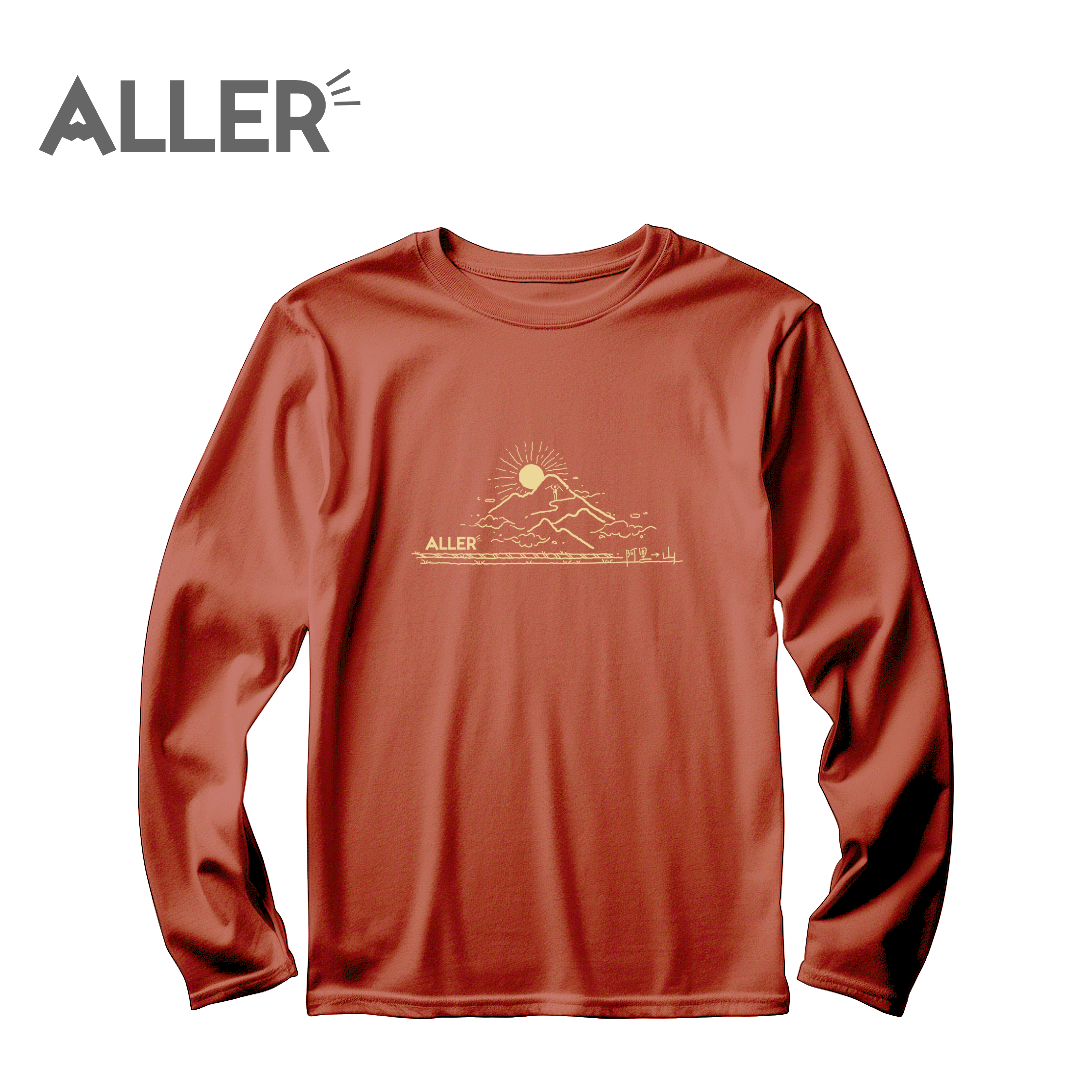 ALLER x 台灣阿里山─曙光雲海 莫代爾長袖 T-shirt 中性款 11AL2001L-OR